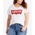 Levi's | Trendy Plus Size Perfect Logo Cotton T-Shirt, 颜色White