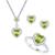 商品第1个颜色PERIDOT, Macy's | 3-Pc. Set Amethyst (3-1/3 ct. t.w.) & Lab-Created White Sapphire (3/4 ct. t.w.) Heart Pendant Necklace, Ring, & Stud Earrings in Sterling Silver (Also in Additional Gemstones)
