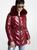 商品Michael Kors | Faux Fur Trim Chevron Quilted Nylon Belted Puffer Coat颜色DARK RUBY