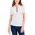 商品Tommy Hilfiger | Women's Cotton Zip-Front Short-Sleeve Polo Shirt颜色Bright White