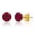 颜色: created ruby, MaxColor | 14k Yellow Gold 6MM Round Stud Gemstone Earrings