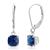颜色: created blue sapphire, MaxColor | Solid 10K White Gold Cushion Cut Dangle Gemstone Leverback Earrings