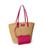 Ralph Lauren | Brie Leather-Trim Straw Medium Tote Bag, 颜色Natural/Sport Pink