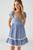 color Blue, Urban Outfitters | UO Marseille Gingham Smocked Mini Dress