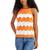 商品Tommy Hilfiger | Women's Cotton Scallop-Stripe Tank颜色Mandarin/bright White