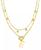 颜色: Gold- E, ADORNIA | Tarnish Resistant 14K Gold-Plated Confetti and Paperclip Layered Initial Toggle Necklace