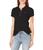 商品Nautica | Women's 5-Button Short Sleeve Cotton Polo Shirt颜色True Black