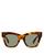 color Havana/Green, Celine | Women's Polarized Square Sunglasses, 50mm