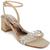 商品第1个颜色Platinum, Badgley Mischka | Badgley Mischka Womens Harlow Block Heel Embellished Dress Sandals