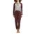 商品Tommy Hilfiger | Women's 2 Piece Long Sleeve Henley Jogger Set颜色Fig