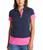 商品Nautica | Women's Toggle Accent Short Sleeve Soft Stretch Cotton Polo Shirt颜色Navy