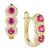 颜色: Ruby, Macy's | Lab-Grown Opal (1/4 ct. t.w.) & Lab-Grown White Sapphire (1/4 ct. t.w.) Triple Halo Leverback Earrings in 14k Rose Gold-Plated Sterling Silver (Also in Lab-Grown Sapphire & Lab-Grown Ruby)