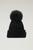 商品Woolrich | Wool Beanie with Cashmere Pom-Pom颜色Black