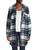 color BLUE, VIGOSS | Long Plaid Shacket