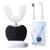 商品第2个颜色Black, V-WHITE | V-White Electric Toothbrush Adults - Ultrasonic U-Shaped Toothbrushes for Teeth Whitening - 360° Mouth Cleansing, Hands free Gums Protection - Wireless Charging & LED Light - Waterproof IPX7 Certified
