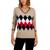 商品Tommy Hilfiger | Women's Cotton Argyle V-Neck Sweater颜色Lt Fawn Heather