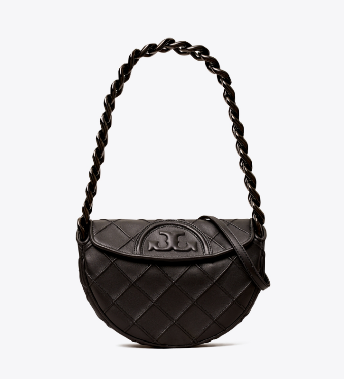 商品第1个颜色黑色, Tory Burch | 汤丽柏琦FLEMING 迷你软皮新月包（香港仓发货）