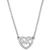 商品Michael Kors | Sterling Silver Crystal Heart Logo Pendant Necklace, 16" + 2" extender颜色Silver