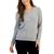 商品Karen Scott | Women's Cable V-Neck Long Sleeve Sweater, Created for Macy's颜色Smoke Grey Neps
