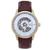 颜色: Brown, Heritor Watches | Davies Semi-Skeleton Leather Band Watch 44MM
