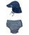 颜色: Navy Stripe, green sprouts | Baby Boys or Baby Girls Snap Swim Diaper and Flap Hat UPF 50, 2 Piece Set