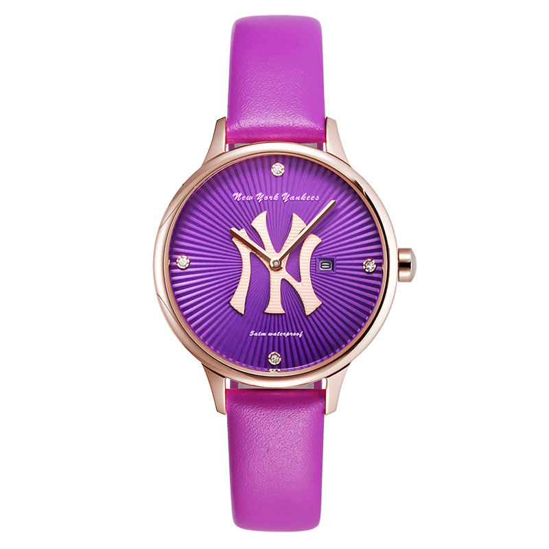 商品MLB | MLB美职棒女神系列 潮流时尚镶钻学生百搭防水女表SD027颜色紫色