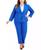 颜色: Cabana Blue, Le Suit | Plus Women's Notched-Lapel Blazer Pants Suit Set