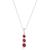 商品MAX + STONE | 14K White Gold 3-Stone Round Gemstone Journey Pendant Necklace with Cable Chain颜色garnet