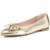 color Gold, Stuart Weitzman | Stuart Weitzman Womens Gabby Leather Bow Flats