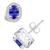 颜色: White Gold, Macy's | Tanzanite (7/8 Ct. t.w.) and Diamond (1/4 Ct. t.w.) Halo Stud Earrings