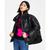 DKNY | Women's Faux-Leather High-Low Hem Puffer Jacket, 颜色Black