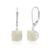 颜色: created opal, MAX + STONE | 14k Solid White Gold Gemstone Dangle Leverback Earrings (8mm)