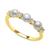 商品Belle de Mer | Cultured Freshwater Button Pearl (4mm) & Lab-Created White Sapphire (1/6 ct. t.w.) Ring in 14k Gold-Plated Sterling Silver颜色Gold Over Sterling Silver
