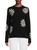 商品Saks Fifth Avenue | Daisy Floral Crewneck Cashmere Sweater颜色BLACK FROST