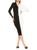 ALEXIA ADMOR | Ribbed Knit Button Midaxi Bodycon Dress, 颜色BLACK IVORY