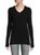 商品Saks Fifth Avenue | Ribbed Trim V Neck Cashmere Sweater颜色BLACK