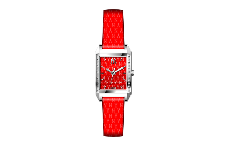 商品MLB | MLB美职棒潮牌硅胶手表简约气质时尚潮流 ins风  复古方形小绿表 学生手表 NY622 颜色红色