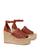 商品Tory Burch | Women's Basketweave Ankle Strap Espadrille Wedge Sandals颜色Brick Red