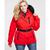 商品Michael Kors | Women's Plus Size Faux-Fur-Trim Hooded Puffer Coat, Created for Macy's颜色Red