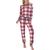 商品P.J. Salvage | PJ Salvage Ski Jammie Women's 2 Piece Thermal Knit Printed Pajama Sleepwear Set颜色Red
