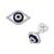 商品第1个颜色White Gold, Effy | EFFY® Sapphire (1/6 ct. t.w.) & Diamond (1/5 ct. t.w.) Evil Eye Stud Earrings
