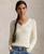 颜色: Cream, Ralph Lauren | Women's Cable-Knit Cotton V-Neck Sweater