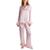 Linea Donatella | Women's Marabou Feather Satin Pajama Set, 颜色Mellow Dot Pink