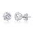 颜色: created white sapphire, MaxColor | 14k White Gold 6MM Round Stud Gemstone Earrings