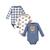 商品Hudson | Baby Girls 3 Piece Cotton Long-Sleeve Bodysuits颜色Blue Little Bear