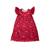 商品第2个颜色Red, Mixed Up Clothing | Big Girls Flutter Sleeves All Over Print Pom-Pom Dress