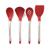 颜色: red, Cuisipro | Cuisipro Silicone Kitchen Tool Set-Ladle, Turner, Spoon & Slotted Spoon