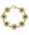 颜色: Green, 2028 | Gold Tone Round Crystal Stone Bracelet