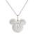 商品Disney | Mickey Mouse Cubic Zirconia Initial Pendant 18" Necklace in Sterling Silver颜色D