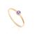 颜色: february, MAXCOLOR | 14K Gold Vermeil Birthstone 3MM Cubic Zirconia Solitaire Ring